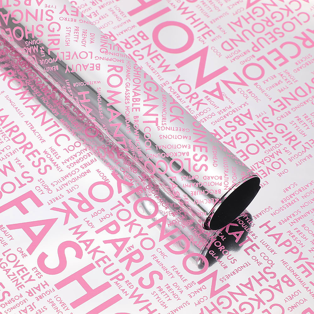 Papel para Flores Estilo Europeo/Americano con Tipografía Inglesa - Superficie Mate (Estilo 'Hansol') - Material Impermeable de Alta Calidad para Floristerías - Venta al por Mayor