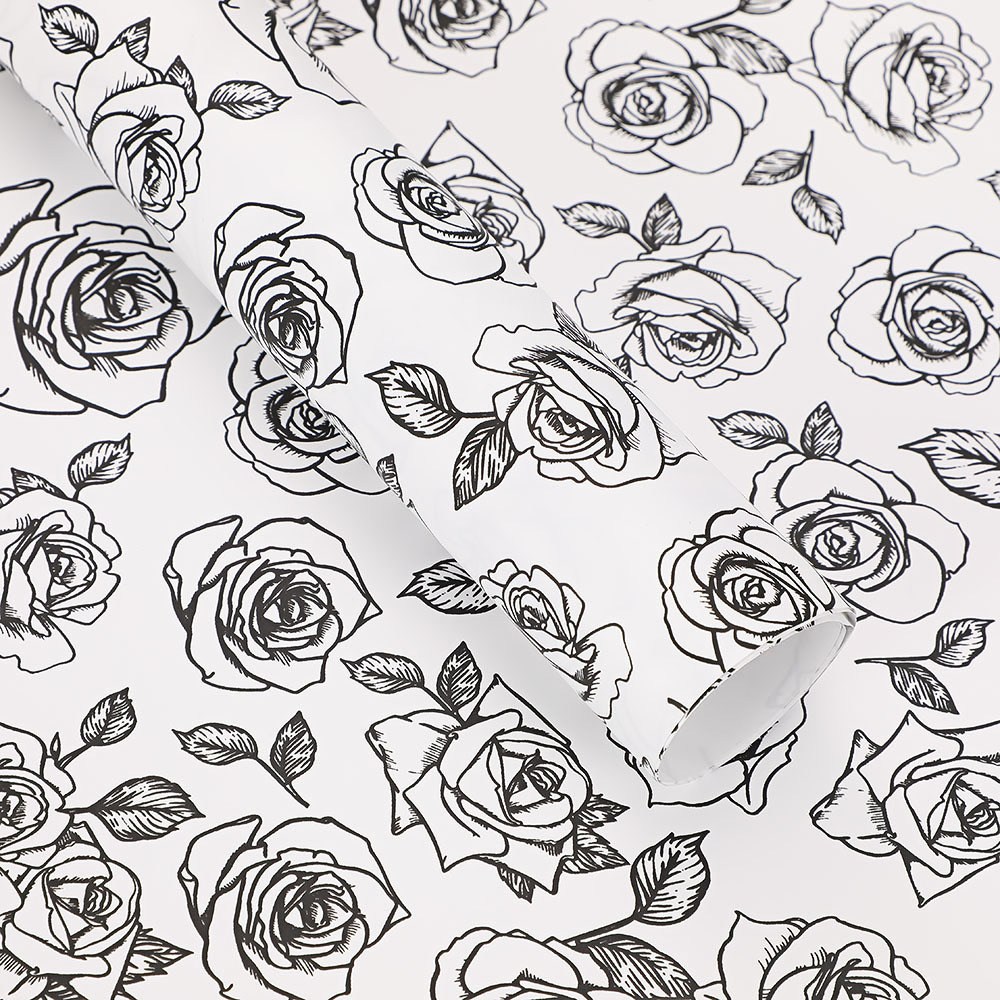 Papel para Flores Estilo Coreano con Estampado Inglés - Superficie Mate Impermeable - Diseño Moderno para Bouquets - Venta al por Mayor para Florerías