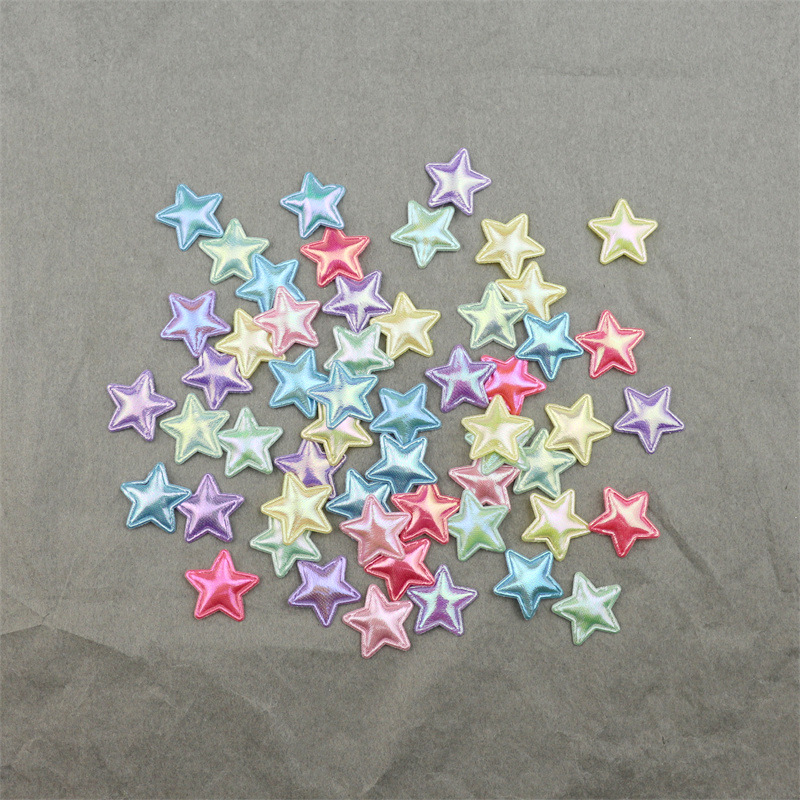 Estrellas de Tela Nacarada de 1.8cm - Componentes para Fabricación de Accesorios de Pelo, Muñecas y Manualidades - Proveedor Mayorista 