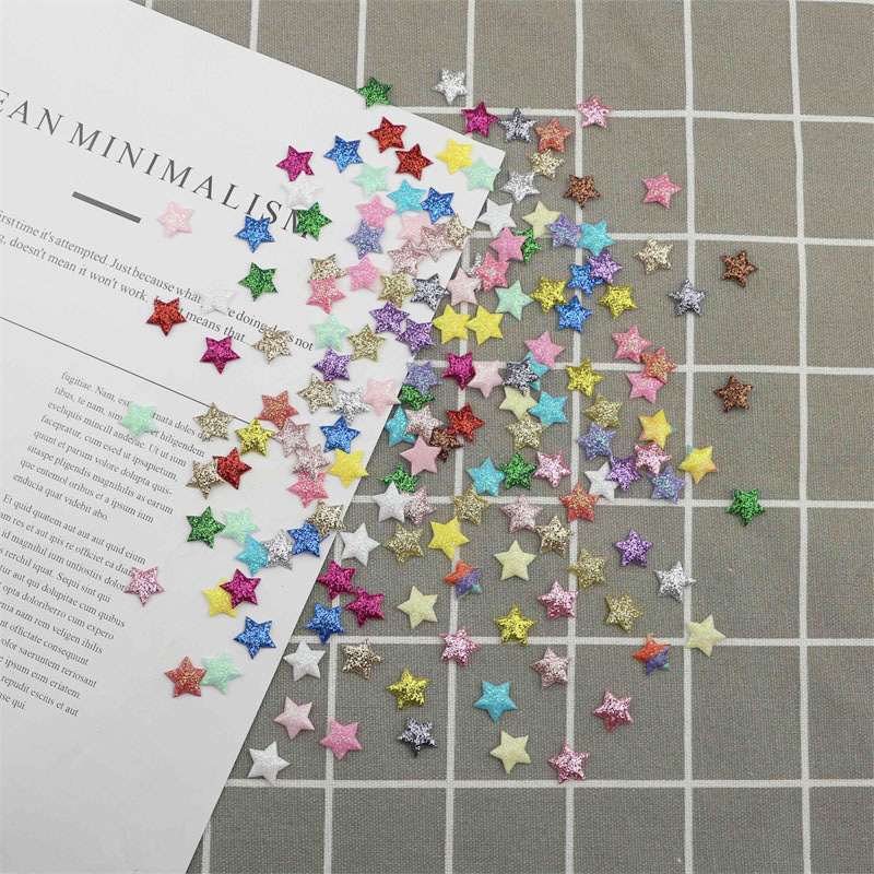 Estrellas Brillantes de 1.3cm con Estampado - Componentes para Fabricación de Accesorios de Pelo, Ropa de Muñecas y Manualidades - Proveedor Mayorista