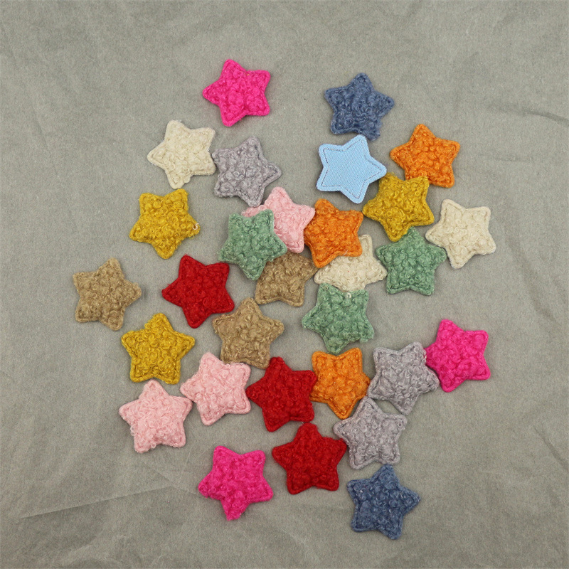 Estrellas de Felpa Tipo Teddy de 3cm - Componentes para Fabricación de Accesorios de Pelo y Manualidades - Proveedor Mayorista