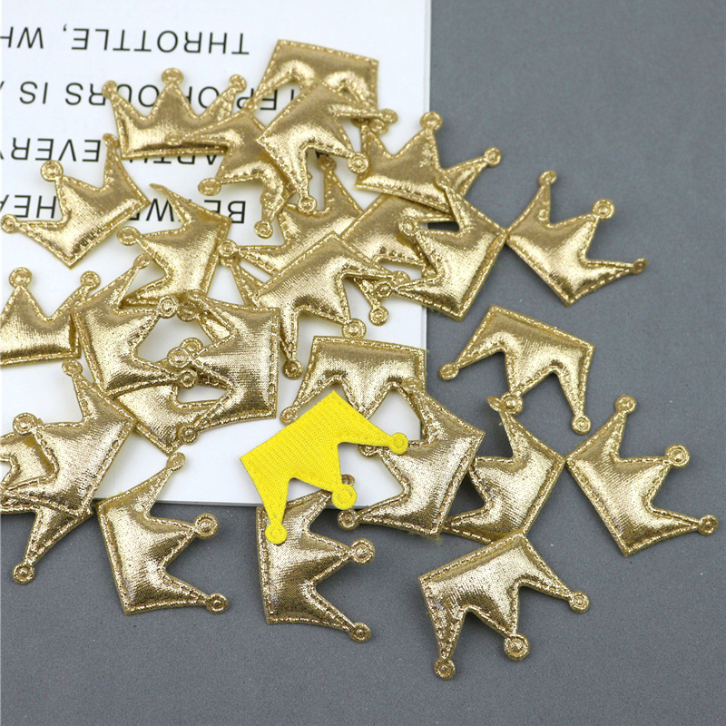 Coronas, Corazones y Estrellas de Pana Brillante con Estampado - Set de Componentes para Fabricación de Accesorios de Pelo y Ropa - Proveedor Mayorista 