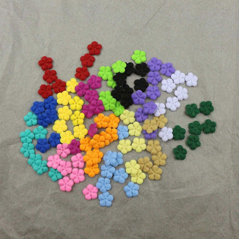 Flores Mini de Fieltro de 1cm - Componentes de Precisión para Fabricación de Accesorios de Pelo, Ropa, Calzado y Manualidades - Proveedor Mayorista