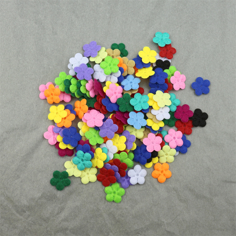 Flores Mini de Fieltro de 1.5cm - Componentes para Fabricación de Accesorios de Pelo, Adornos Textiles y Manualidades - Proveedor Mayorista