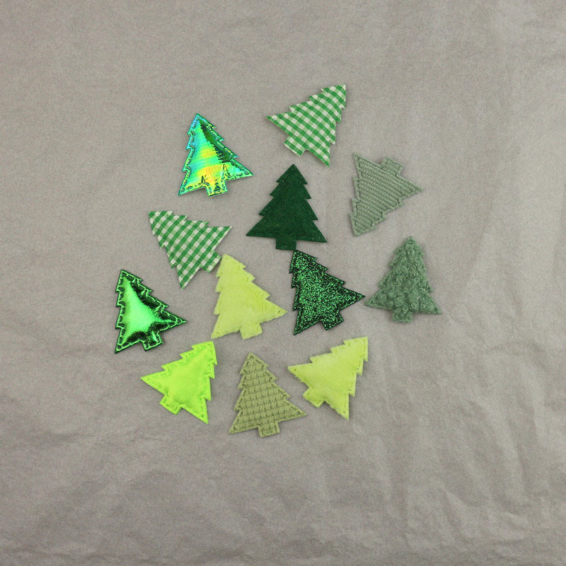 Árboles de Navidad Verdes para Manualidades - Componentes para Fabricación de Accesorios de Pelo, Gorros, Regalos y Decoración Navideña - Proveedor Mayorista