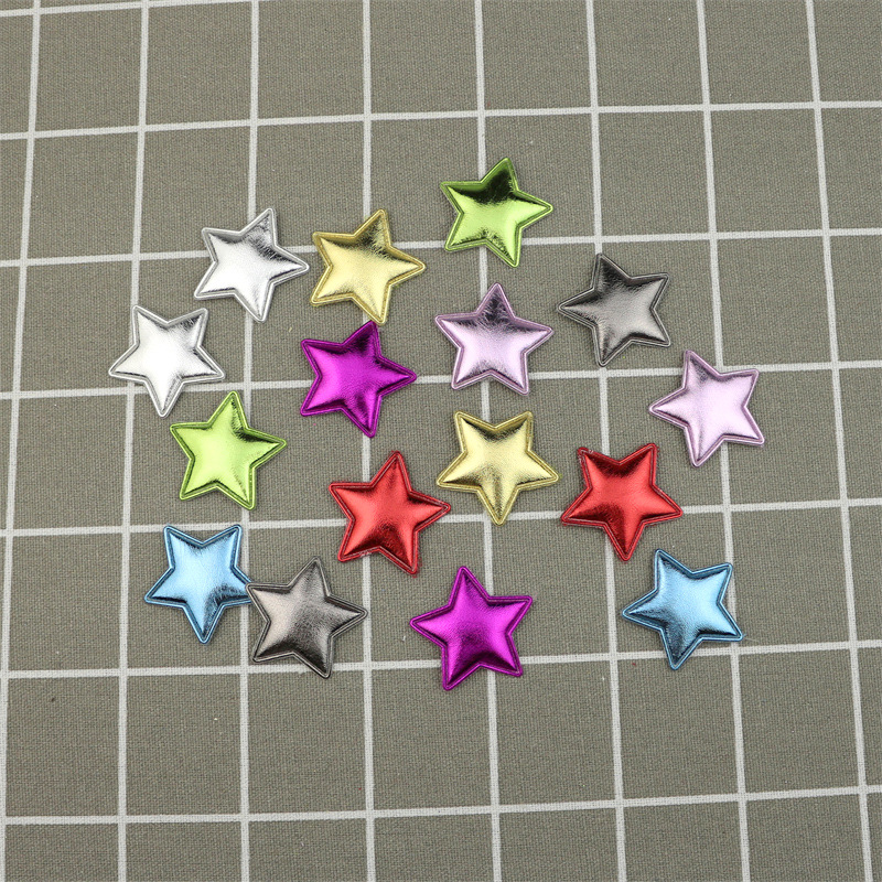 Estrellas de Cuero Sintético de 3.6cm - Componentes para Fabricación de Accesorios de Pelo, Manualidades y Complementos de Moda - Proveedor Mayorista