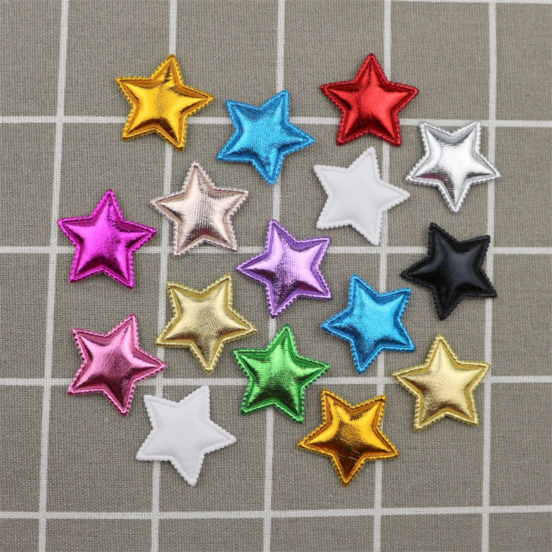 Estrellas de Tela Dorada de 3.1cm - Componentes para Fabricación de Accesorios de Pelo, Ropa, Calzado y Muñecas - Proveedor Mayorista