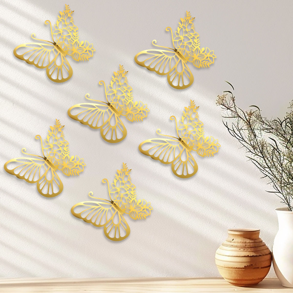 Mariposas Adhesivas Gigantes 28CM - Lote para Mayoristas - Diseño Tridimensional y Calado - Ideal para Decoración de Paredes, Eventos y Vitrinas Comerciales