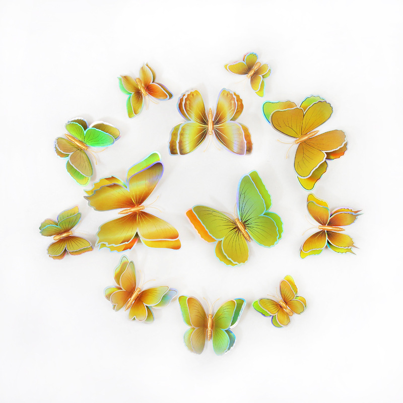 Mariposas Adhesivas de PVC de Doble Capa 3D - Decoración para Pared de Sala y Fondos Creativos - Ideal para Proyectos DIY y Decoradores - Venta por Lotes al Mayoreo