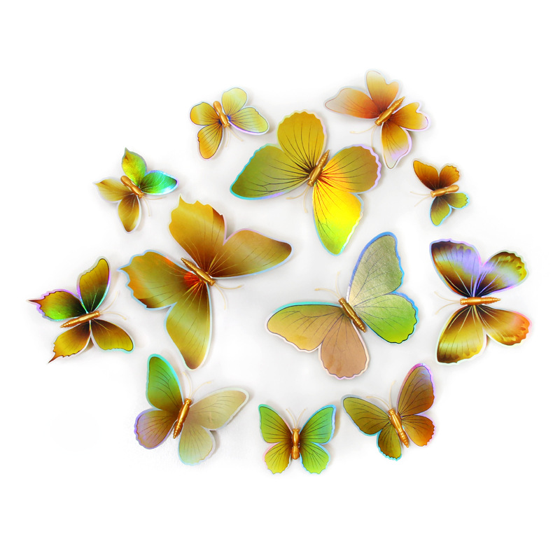 Lote de 12 Mariposas 3D Realistas para Decoración - Adhesivos Creativos para Paredes de Habitación Infantil - Ideales para Cuartos de Niños y Guarderías - Venta al por Mayor