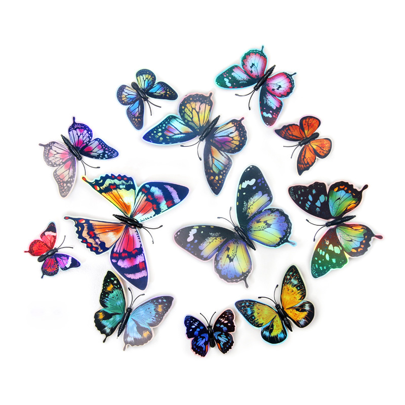 Mariposas Magnéticas de PVC de Alta Definición - Diseño 3D de una Capa con Imán - Reutilizables para Decoración de Pared y Puertas de Nevera - Venta por Lotes para Mayoristas