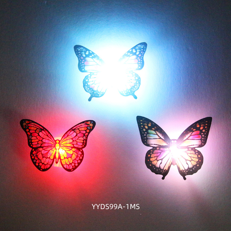Mariposas Brillantes para Decoración de Pasteles - Base con Luz LED y Adhesivo - Para Fiestas, Cortinas y Mesas - Set para Mayoristas y Reposteros