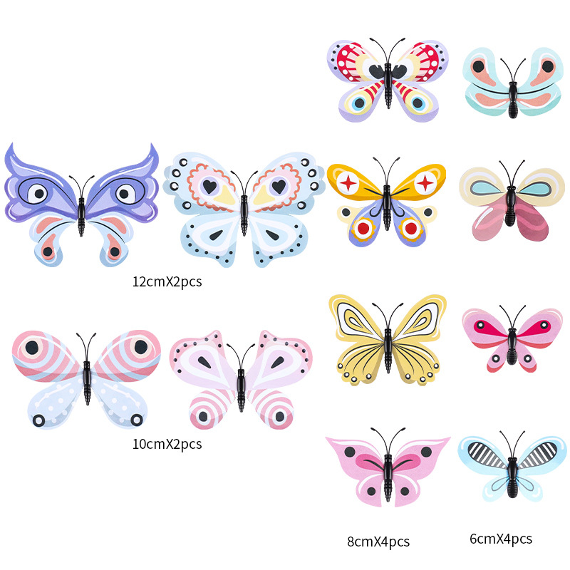 Lote de 12 Mariposas de PVC 3D Ultra Realistas - Adhesivos para Decoración de Pared para Hogar y Oficina - Diseño Creativo para Mayoristas