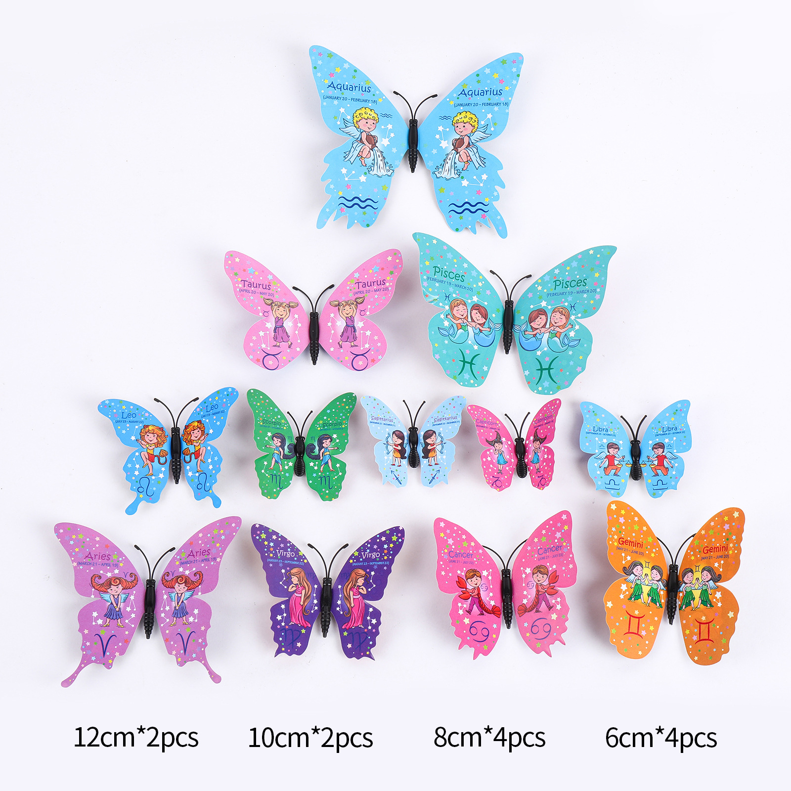 Mariposas de Plástico 3D de una Capa - Adhesivos de Colores Vibrantes para Pared - Decoración Creativa para Hogar y Mayoristas