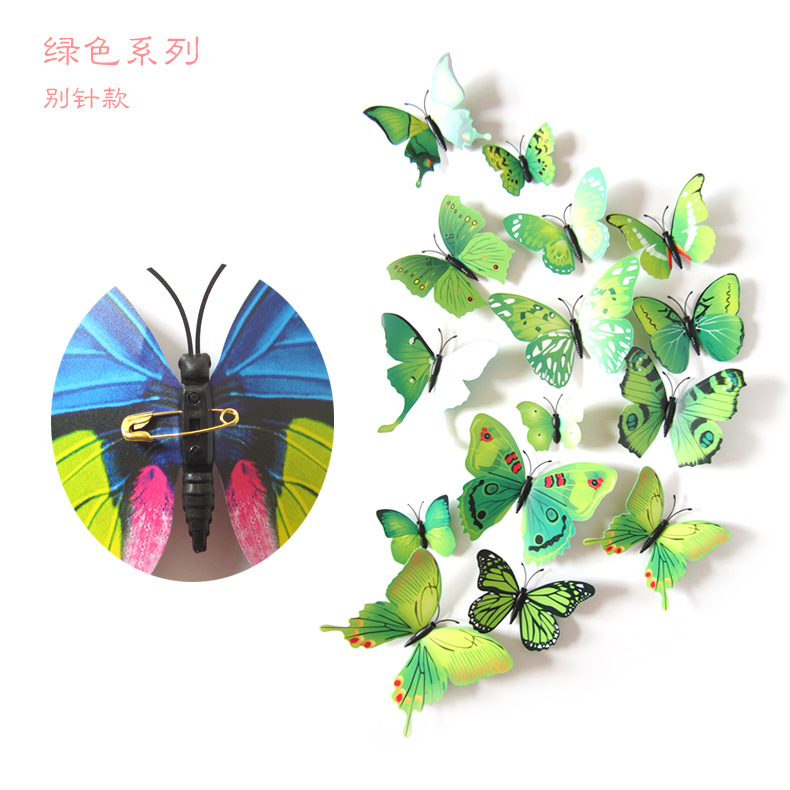 12 Mariposas 3D con Alfileres para Cortinas y Paredes - Decoración Infantil con Diseño de Juguete - Adhesivos Seguros para Habitación de Niños y Mayoristas