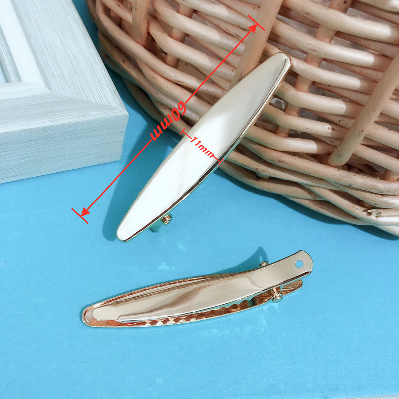 Pinzas de Pato Coreanas con Diseño Calado - Broches Planos Dorados para Cabello 