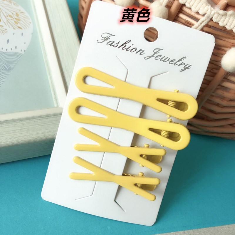 Set de Pinzas de Pato Coreanas en Colores Primavera - Accesorios para Cabello Infantil con Esmalte 