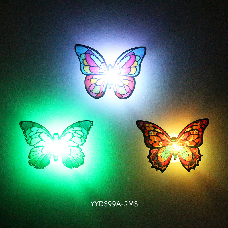 Mariposas Brillantes para Decoración de Pasteles - Base con Luz LED y Adhesivo - Para Fiestas, Cortinas y Mesas - Set para Mayoristas y Reposteros