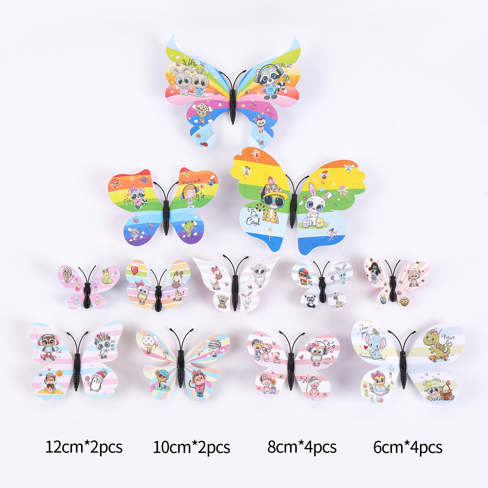 Mariposas de Plástico 3D de una Capa - Adhesivos de Colores Vibrantes para Pared - Decoración Creativa para Hogar y Mayoristas