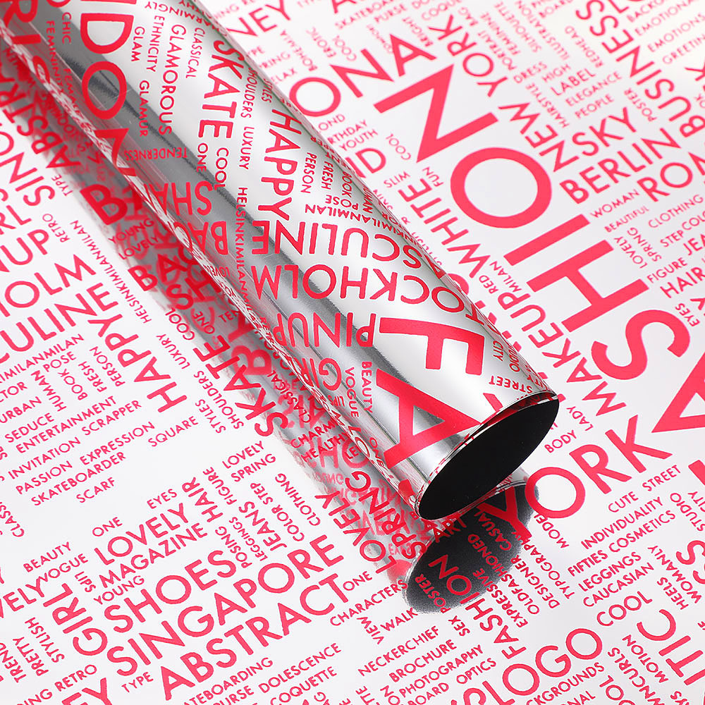 Papel para Flores Estilo Europeo/Americano con Tipografía Inglesa - Superficie Mate (Estilo 'Hansol') - Material Impermeable de Alta Calidad para Floristerías - Venta al por Mayor