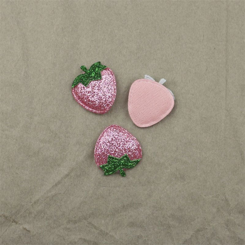 Fresas Brillantes de 2.5cm con Purpurina - Componentes para Fabricación de Accesorios de Pelo, Ropa y Juguetes - Proveedor Mayorista