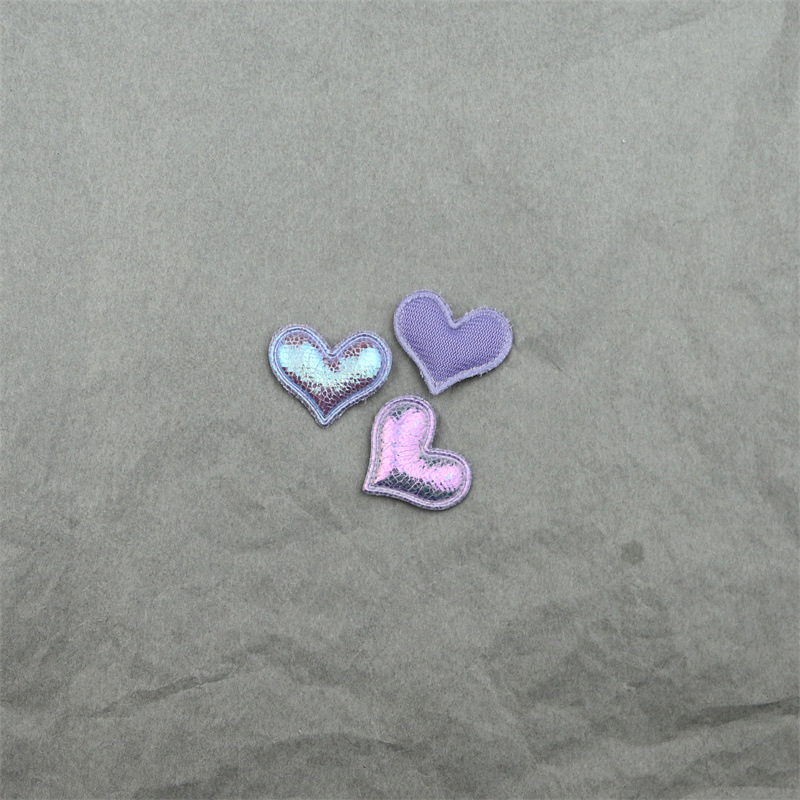 Corazones de Pana Brillante de 2.5cm con Estampado - Componentes para Fabricación de Accesorios de Pelo y Manualidades - Proveedor Mayorista