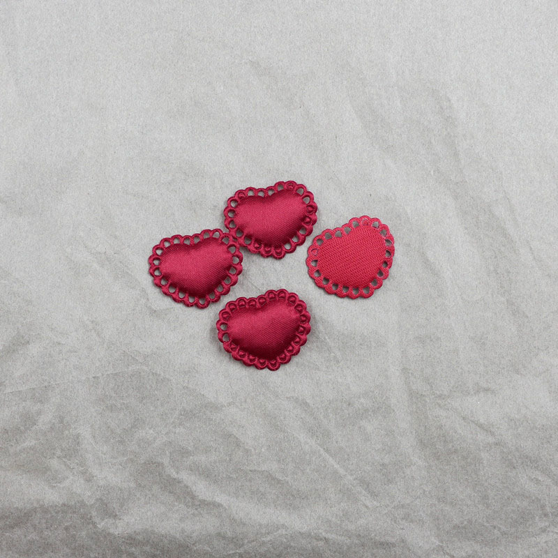 Corazones de Encaje Calado de 2.9cm - Componentes para Fabricación de Accesorios de Pelo, Ropa de Muñecas y Manualidades - Proveedor Mayorista 