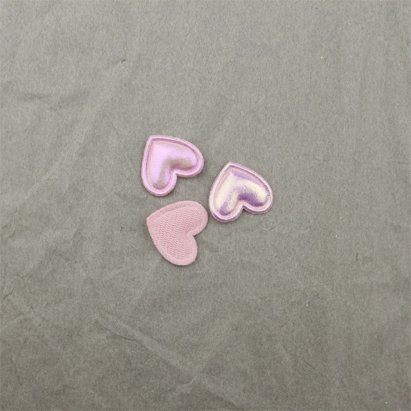 Corazones de Tela Nacarada de 1.7cm - Componentes para Fabricación de Accesorios de Pelo, Ropa, Calzado y Manualidades - Proveedor Mayorista