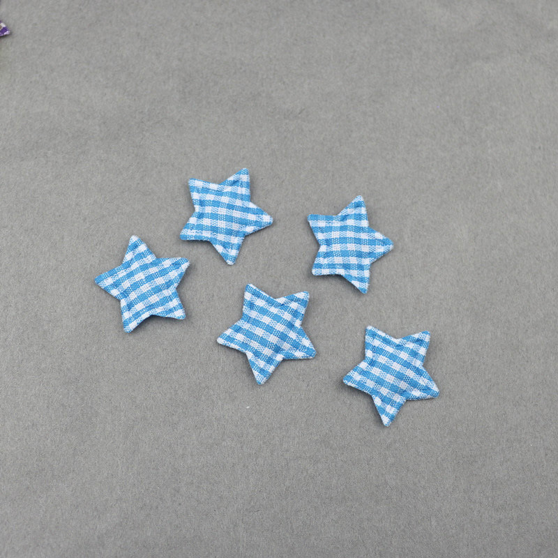 Estrellas de Tela de Cuadros de 2.5cm con Estampado - Componentes para Repostería, Accesorios de Pelo y Manualidades - Proveedor Mayorista 