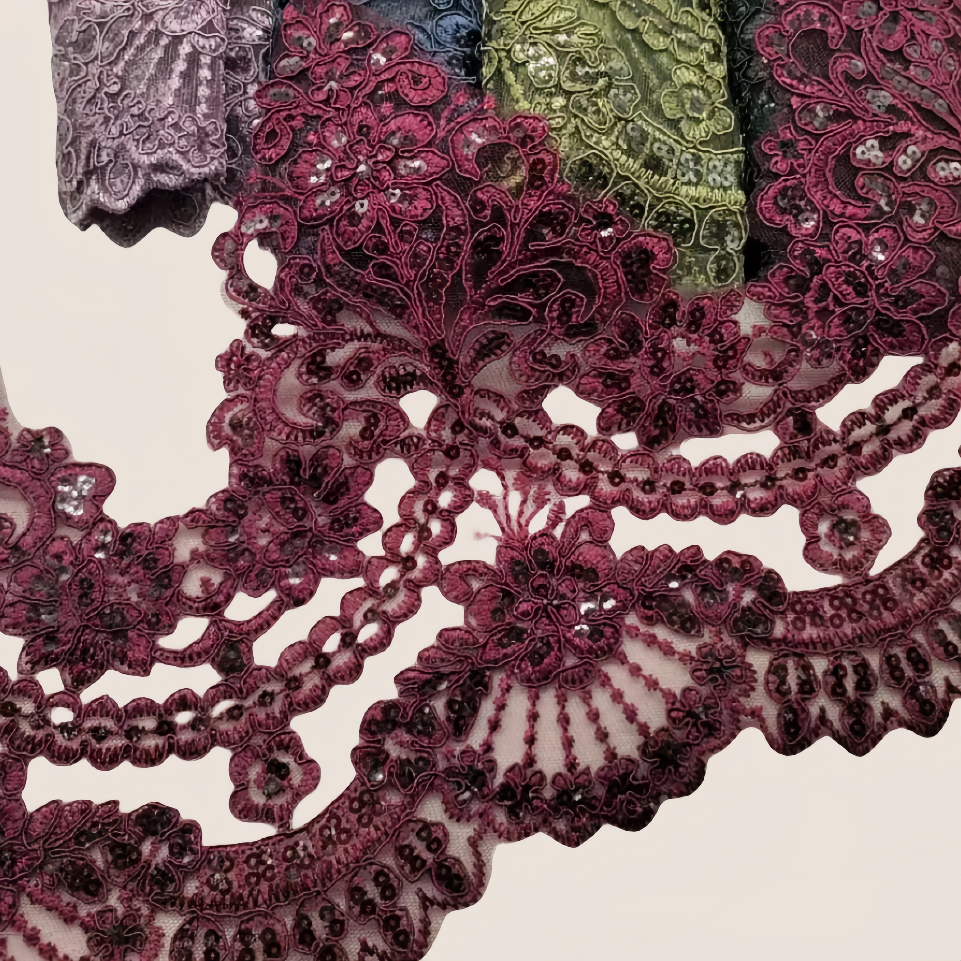 Tulle mesh cord lace