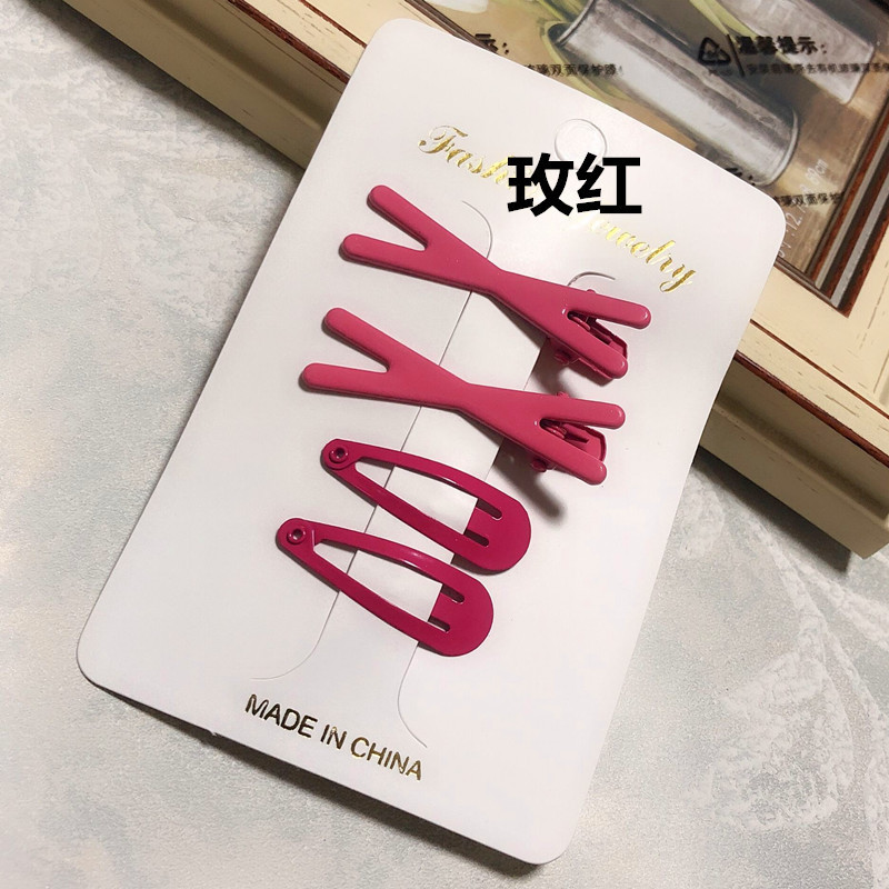 Set Coreano de Broches BB Cruzados - Pinzas en Forma de Lágrima con Esmalte HyunA