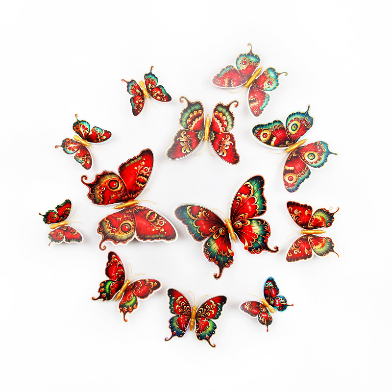 Lote de 12 Mariposas 3D de Doble Capa para Pared Infantil - Diseño Realista y Divertido - Decoración Creativa y Segura para Habitación de Niños - Venta por Lotes para Mayoristas