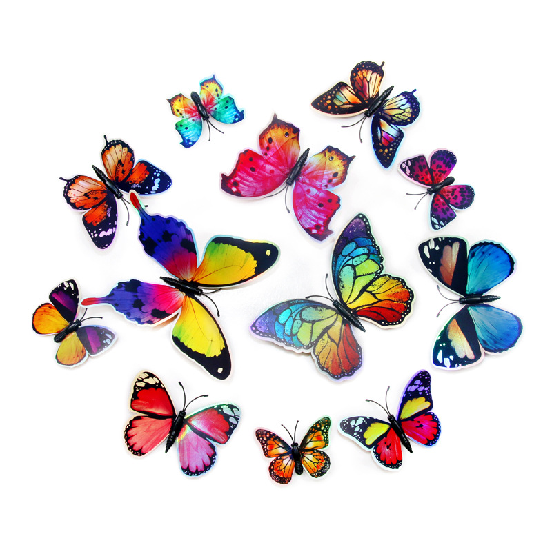 Mariposas Magnéticas de PVC de Alta Definición - Diseño 3D de una Capa con Imán - Reutilizables para Decoración de Pared y Puertas de Nevera - Venta por Lotes para Mayoristas