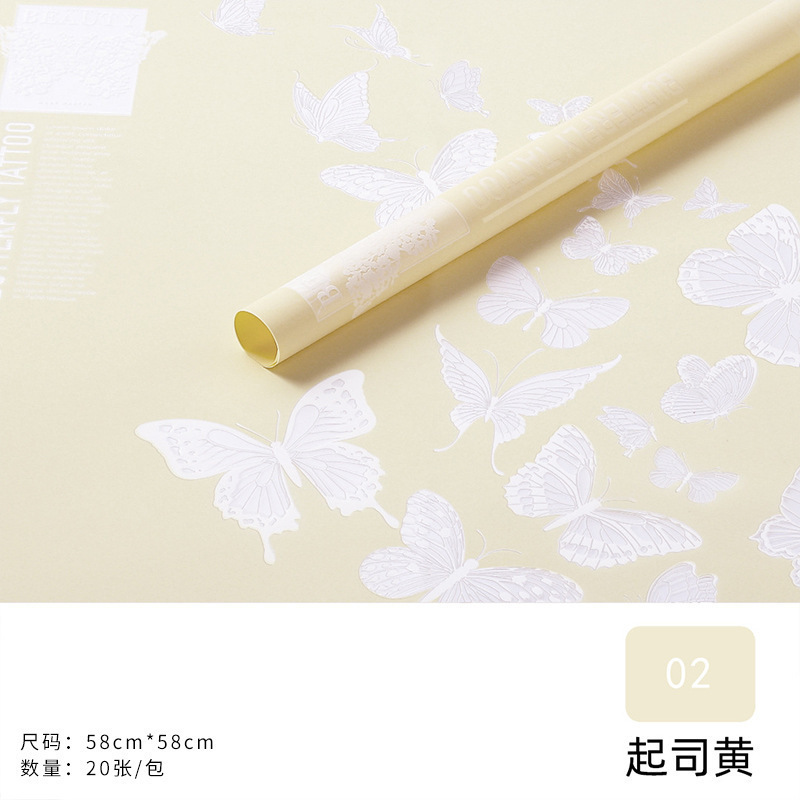 Film Plástico para Envolver Flores con Diseño de Mariposas - Papel Transparente Impermeable para Arreglos Florales - Fabricante Directo para Venta al por Mayor (Mín. 100 Rollos)