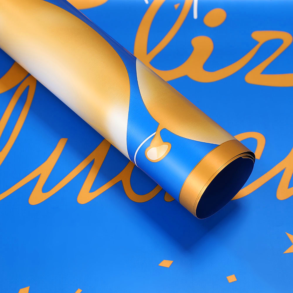 Papel para Flores 'Nosa' con Borde Dorado - Estilo Europeo/Americano Moderno - Papel Impermeable de Lujo para Floristerías y Eventos - Venta al por Mayor