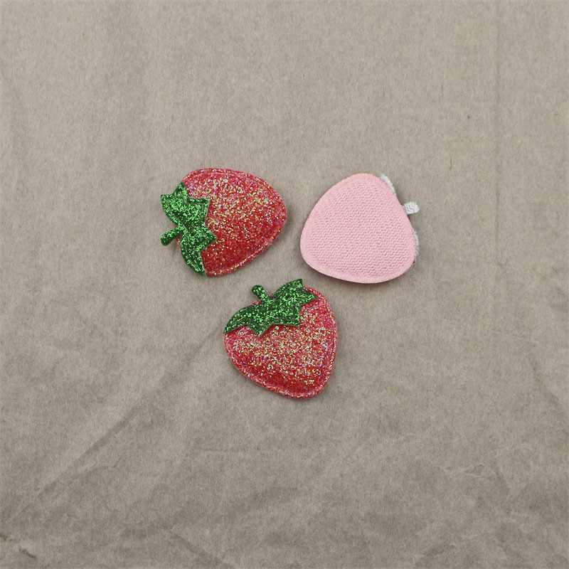 Fresas Brillantes de 2.5cm con Purpurina - Componentes para Fabricación de Accesorios de Pelo, Ropa y Juguetes - Proveedor Mayorista