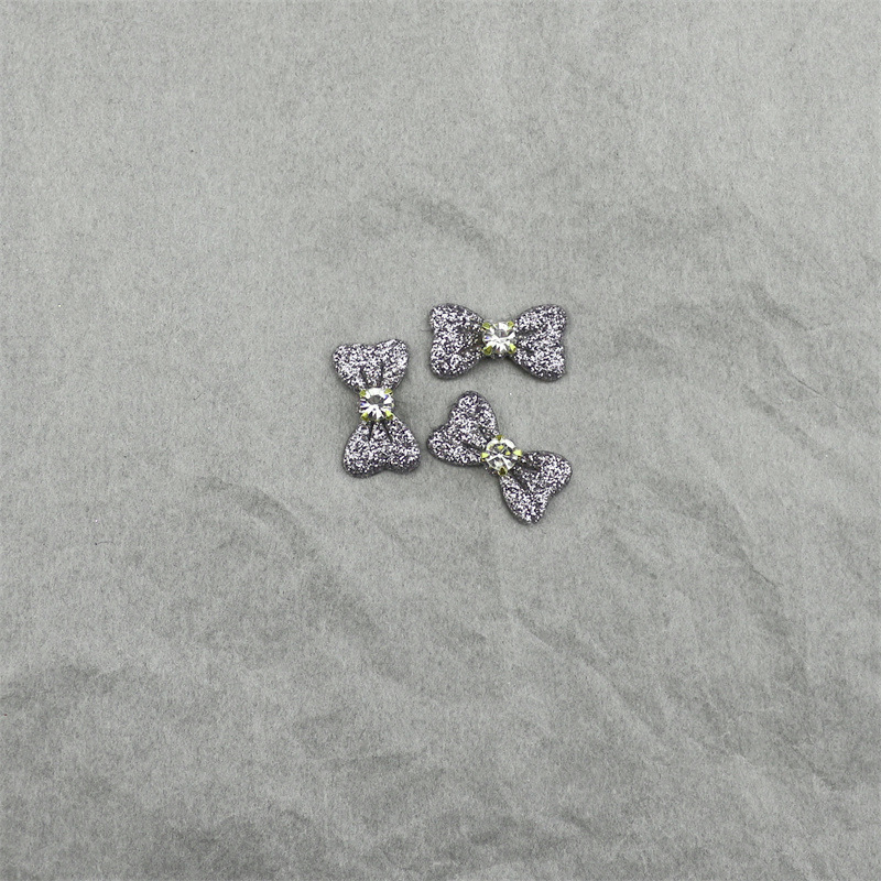 Moños de Cuero con Purpurina y Cristales - Componentes para Fabricación de Accesorios de Pelo, Ropa de Muñecas y Manualidades - Proveedor Mayorista