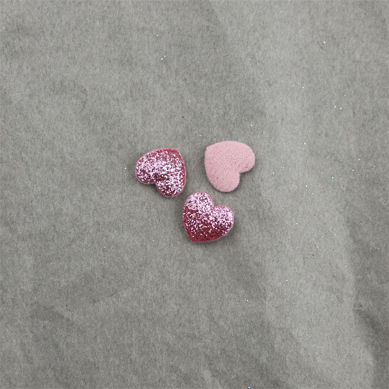 Corazones Mini Brillantes de 1cm con Purpurina - Componentes para Fabricación de Accesorios de Pelo, Calcetines, Juguetes de Peluche y Manualidades - Proveedor Mayorista