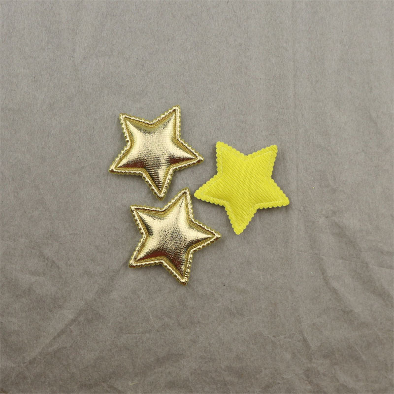 Estrellas de Tela Dorada de 3.1cm - Componentes para Fabricación de Accesorios de Pelo, Ropa, Calzado y Muñecas - Proveedor Mayorista