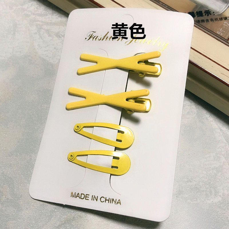 Set Coreano de Broches BB Cruzados - Pinzas en Forma de Lágrima con Esmalte HyunA