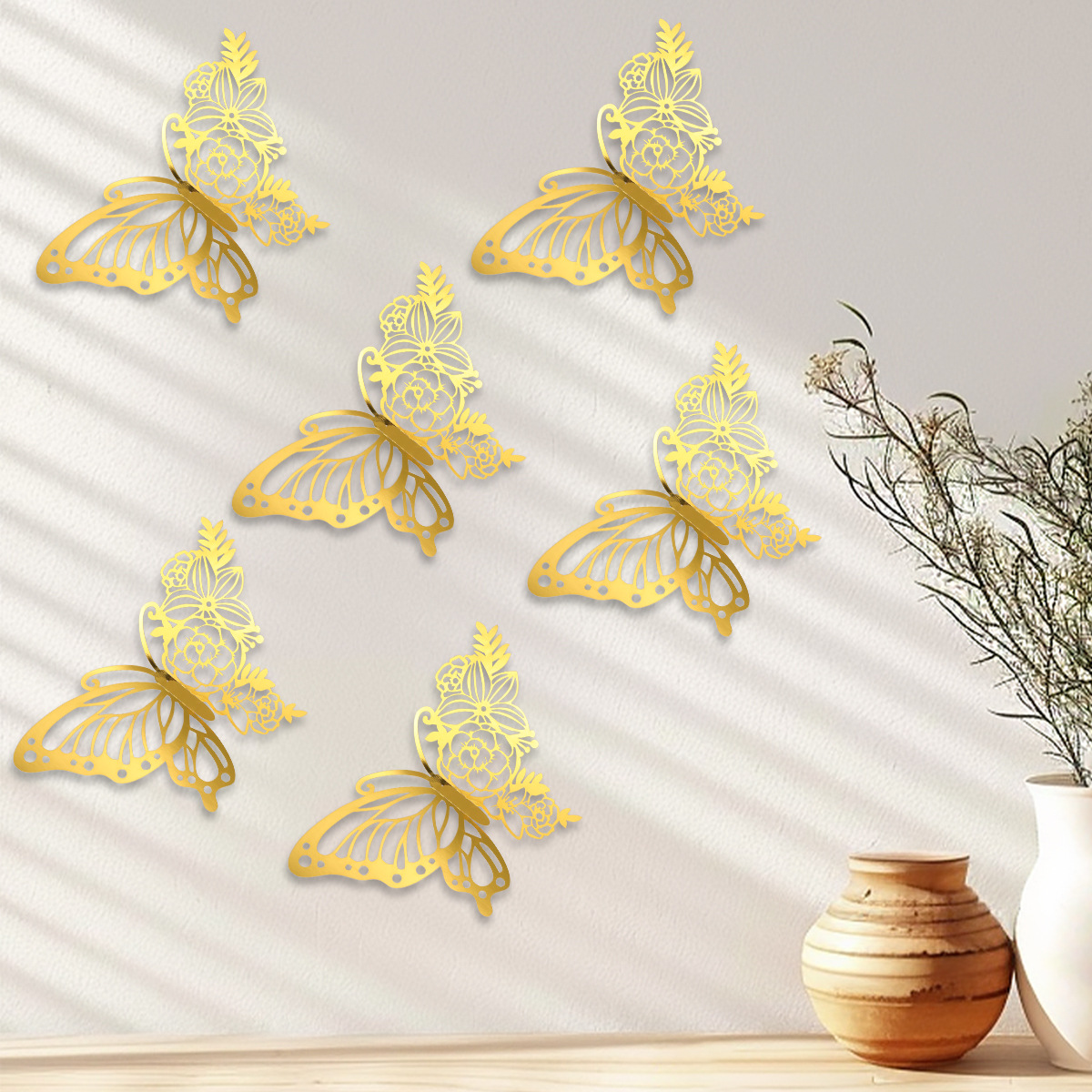 Mariposas Adhesivas Gigantes 28CM - Lote para Mayoristas - Diseño Tridimensional y Calado - Ideal para Decoración de Paredes, Eventos y Vitrinas Comerciales