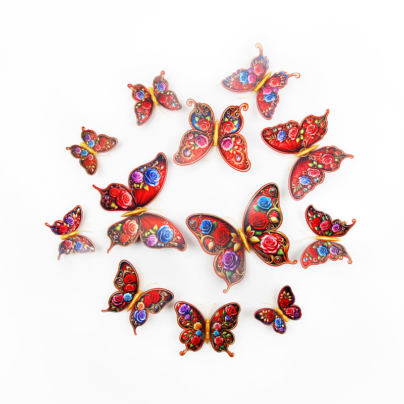 Lote de 12 Mariposas 3D de Doble Capa para Pared Infantil - Diseño Realista y Divertido - Decoración Creativa y Segura para Habitación de Niños - Venta por Lotes para Mayoristas