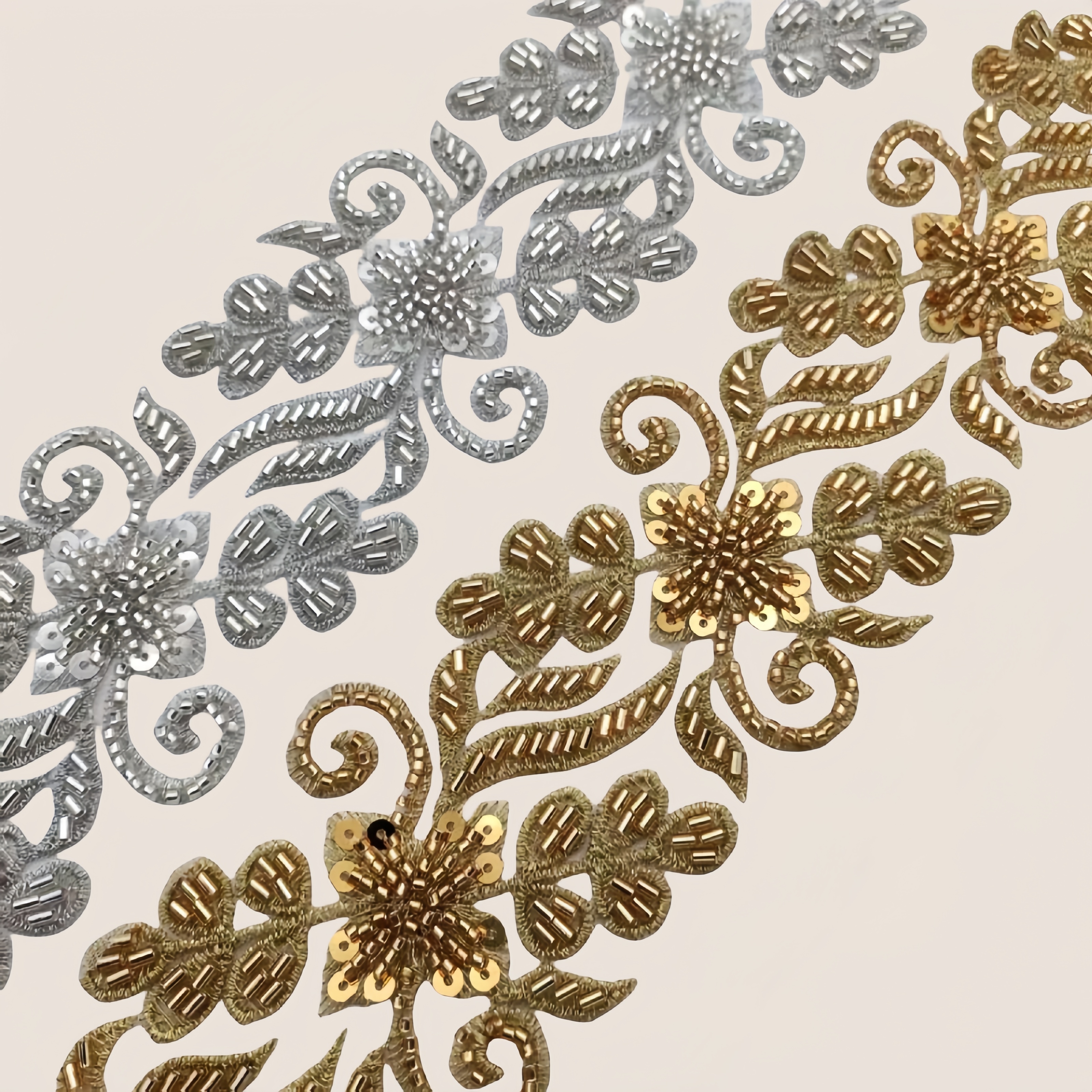 Glass bead mesh lace