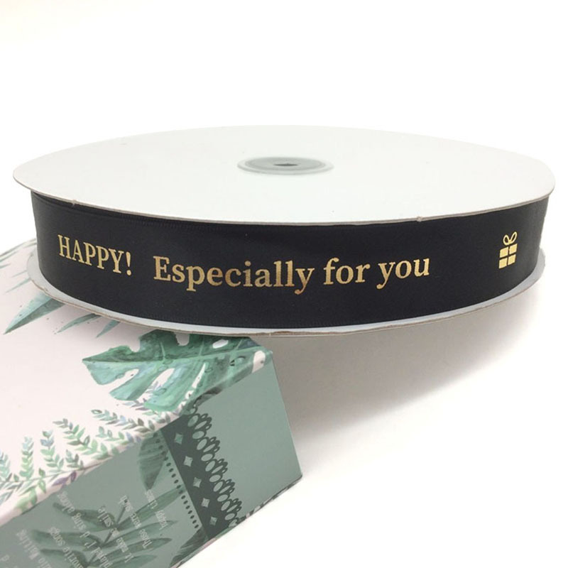 Cinta de Poliéster de 2.5cm "Especially for You" con Estampado Metálico - Mayorista para Empresas - Decoración de Regalos y Empaques