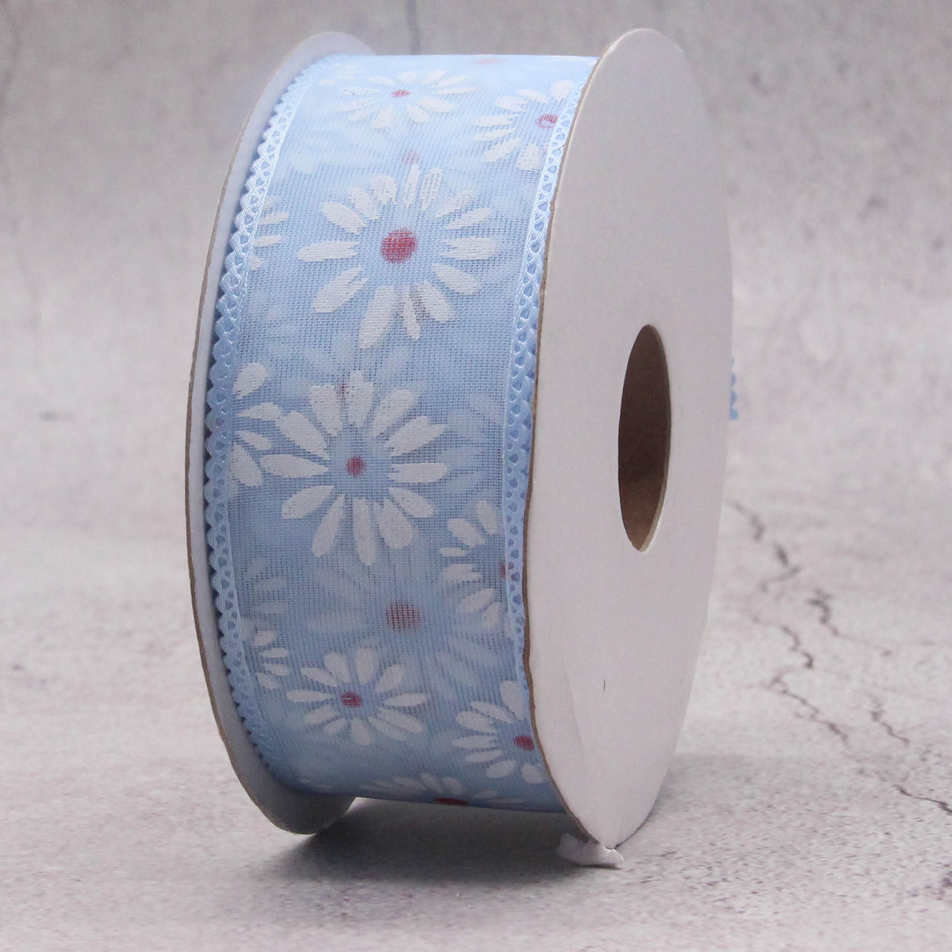 Cinta de Tul de 3.8cm con Estampado de Crisantemo - Material para Manualidades y Complementos - Proveedor Directo de Fábrica