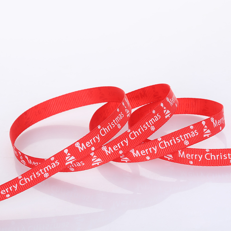 Cinta de Satén Navideña con Letras para Decoración de Árboles - Mayorista para Empresas - Lazos y Manualidades