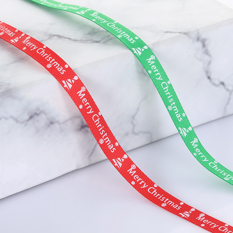 Cinta de Satén Navideña con Letras para Decoración de Árboles - Mayorista para Empresas - Lazos y Manualidades