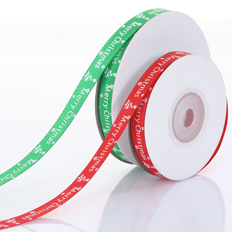 Cinta de Satén Navideña con Letras para Decoración de Árboles - Mayorista para Empresas - Lazos y Manualidades