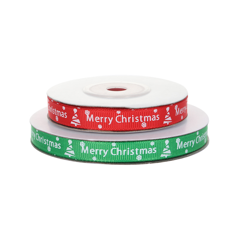 Cinta de Satén Navideña con Letras para Decoración de Árboles - Mayorista para Empresas - Lazos y Manualidades