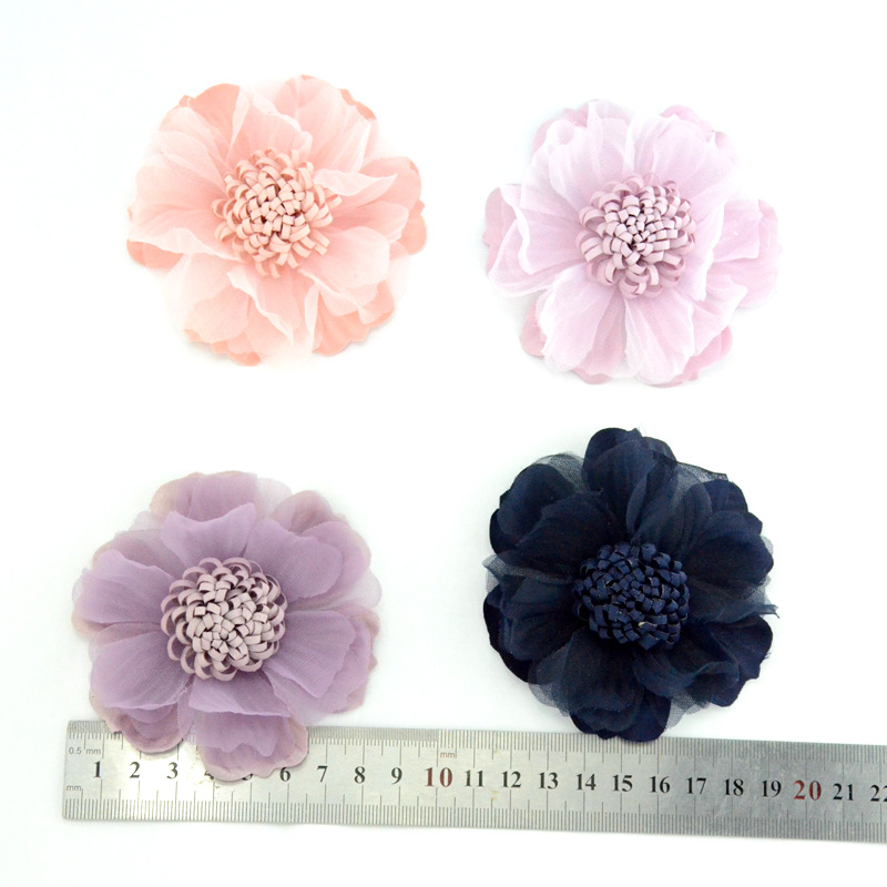 Flores de gasa coreana estilo "zanahoria" para DIY, accesorios de pelo, sombreros y ropa - Venta al mayoreo -ywys